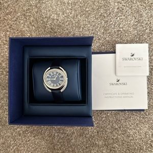 Swarovski watch, navy blue and silver